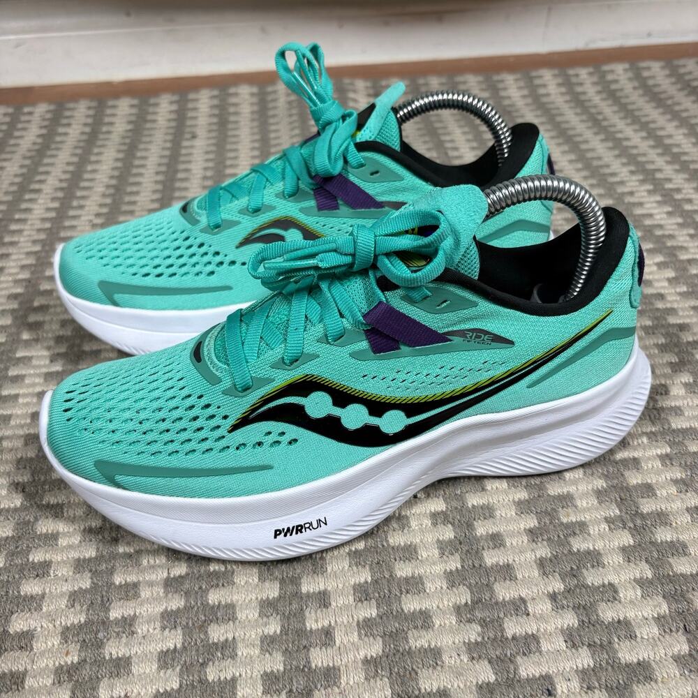 Saucony Ride 15 Womens Running Shoes Size 6.5 Mint Green PWRRUN Cushion - Picture 3 of 6